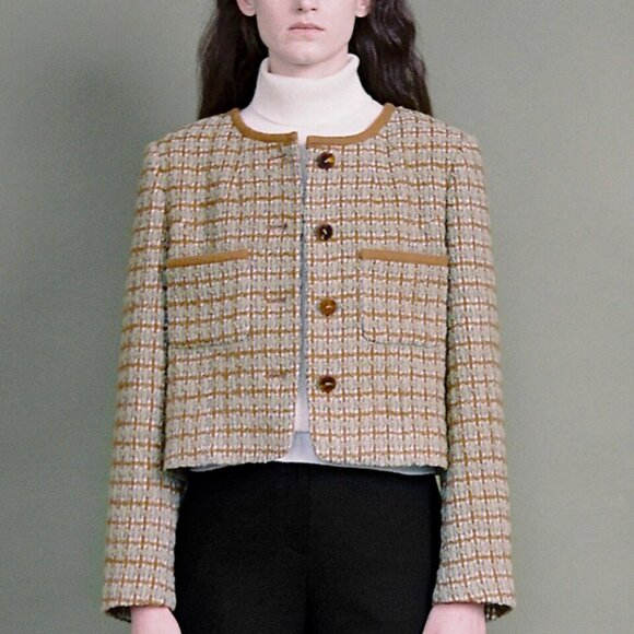 Tetu W concept Boucle Check Tweed Jacket New without tag size S - Picture 1 of 10